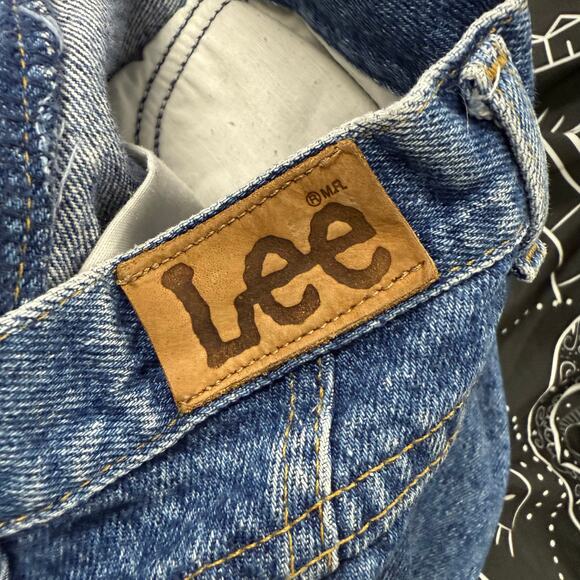 Vintage 80s Lee Jeans Women's 14 Med Barrel Taper Medium Wash USA Union Made - Picture 5 of 7